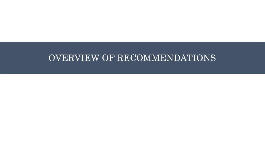 overview of recommendations 2