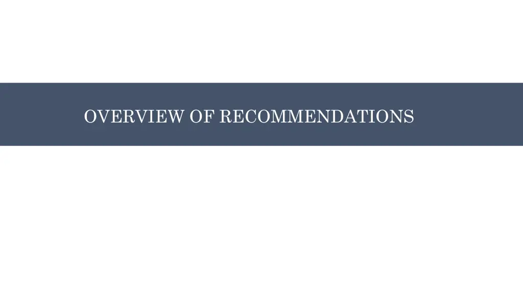 overview of recommendations 3