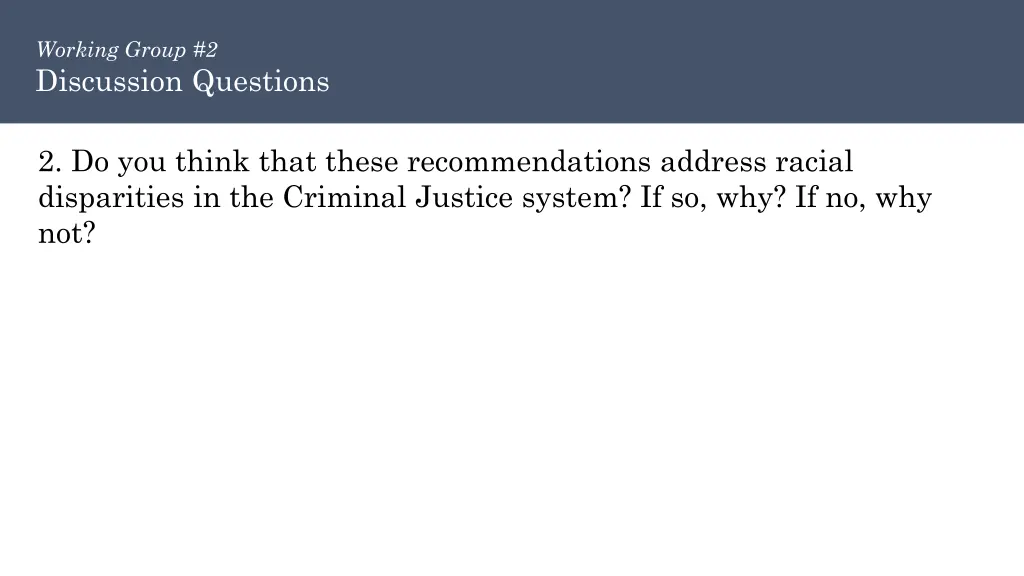 working group 2 discussion questions 1