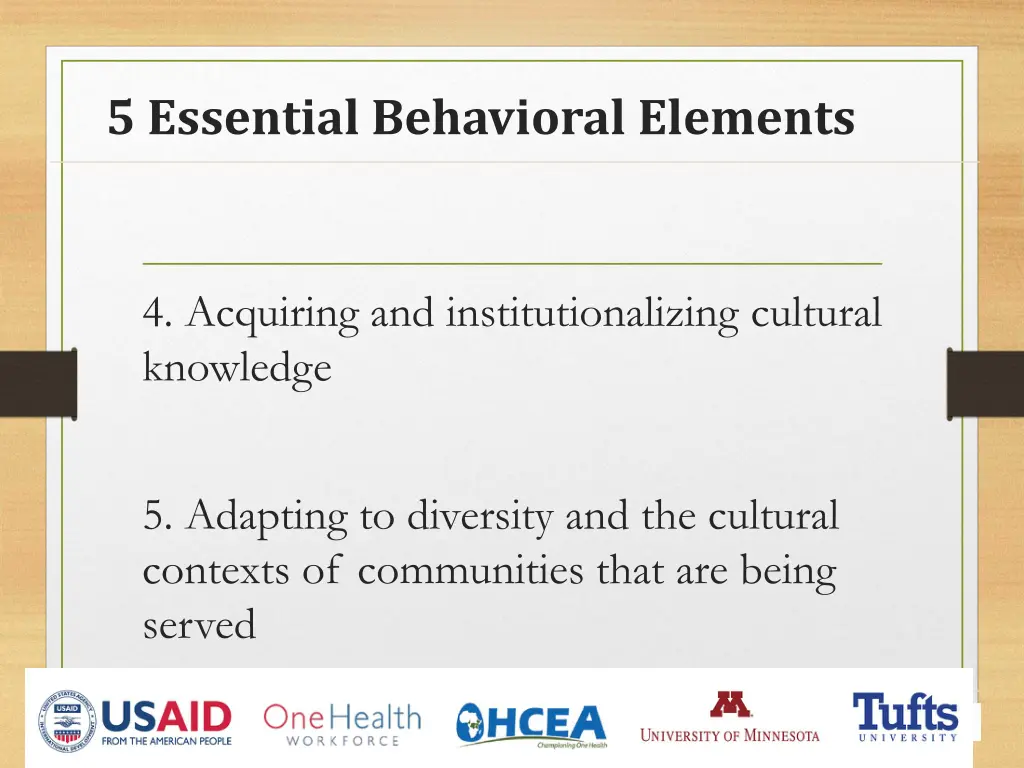 5 essential behavioral elements