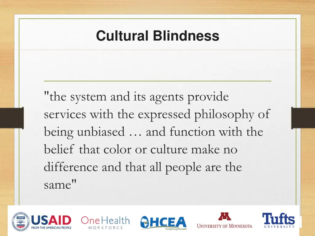 cultural blindness