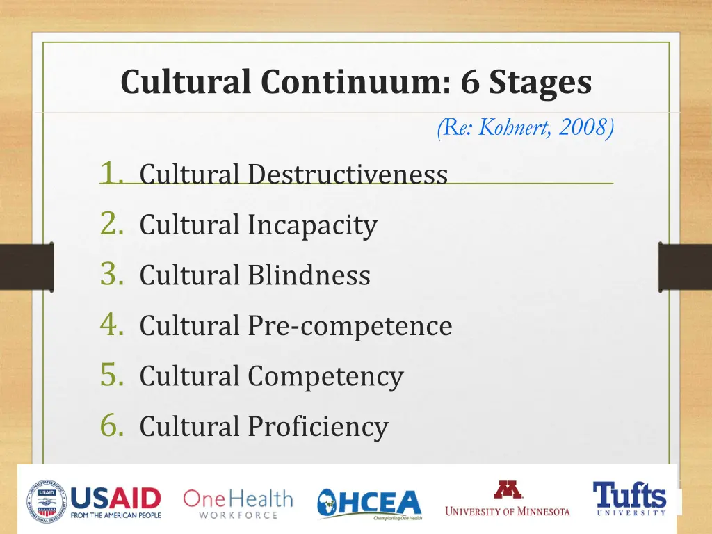 cultural continuum 6 stages
