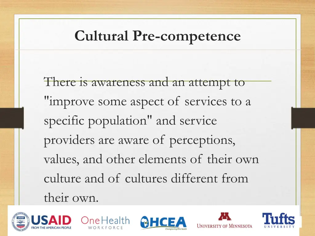 cultural pre competence