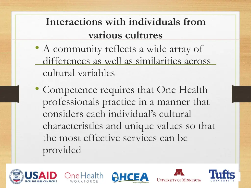 interactions with individuals from various