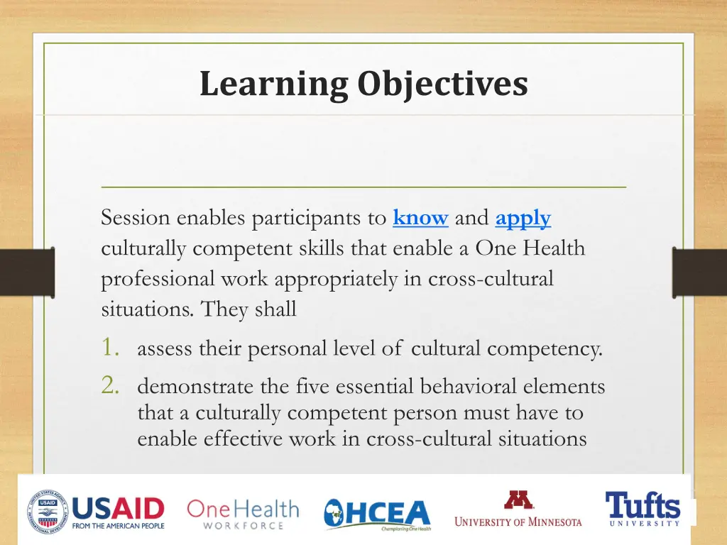 learning objectives