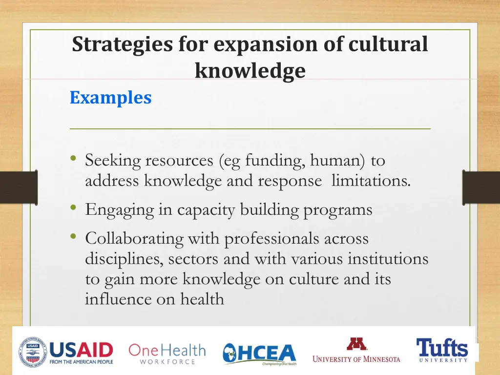 strategies for expansion of cultural knowledge