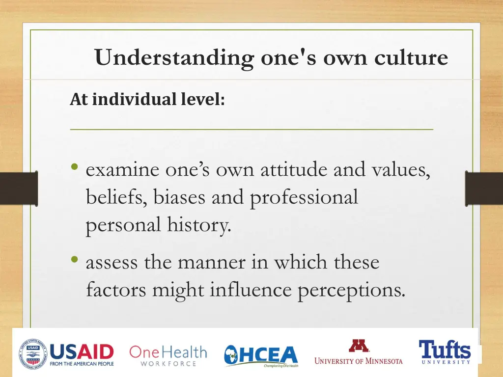 understanding one s own culture
