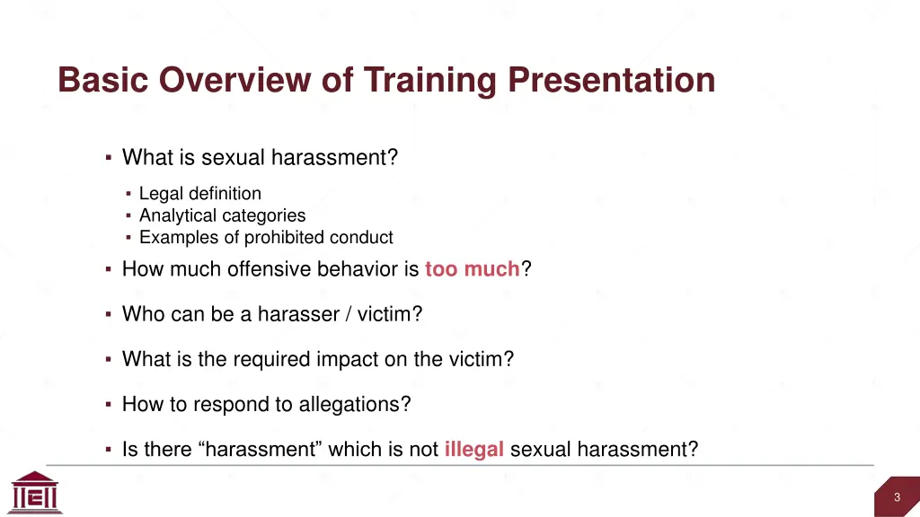 basic overview of training presentation