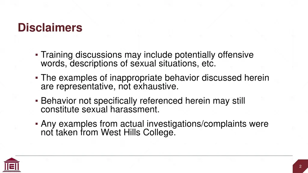 disclaimers