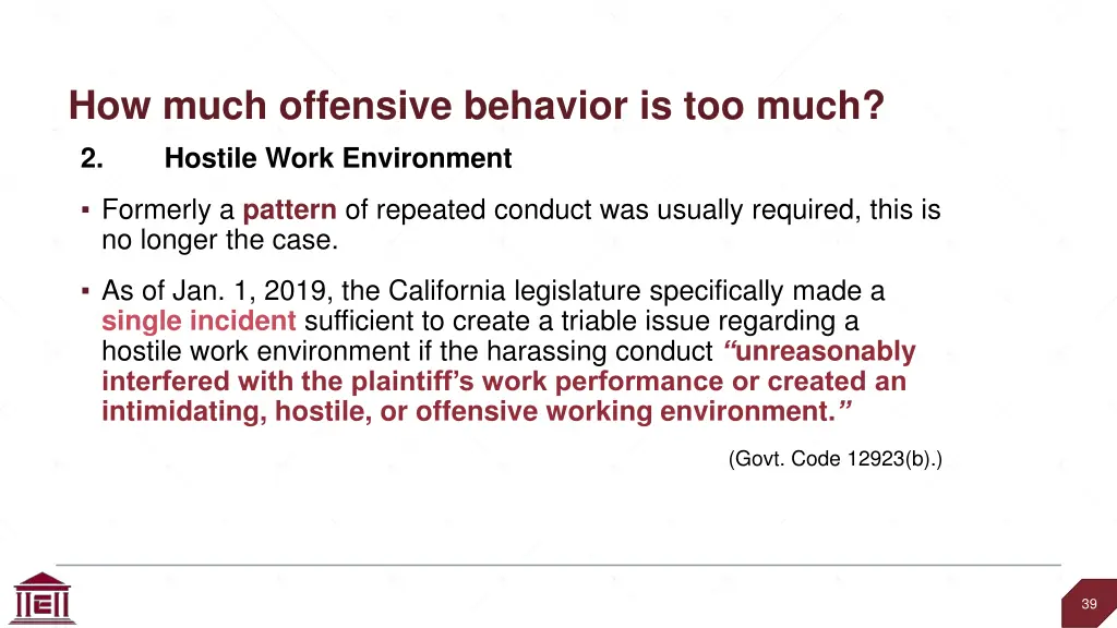 how much offensive behavior is too much 2 hostile