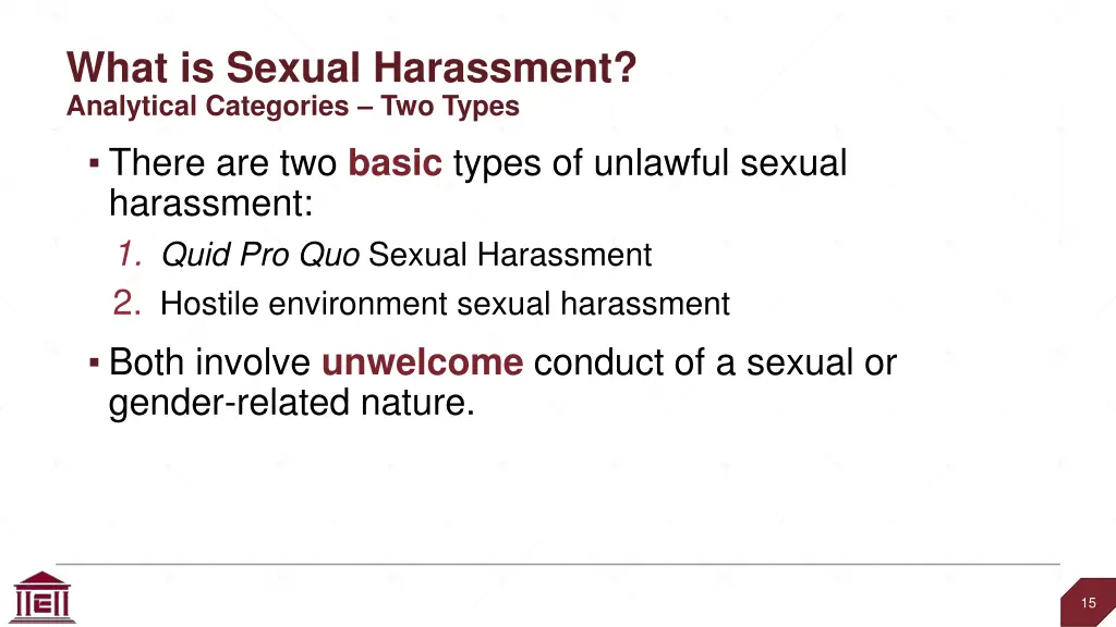 what is sexual harassment analytical categories