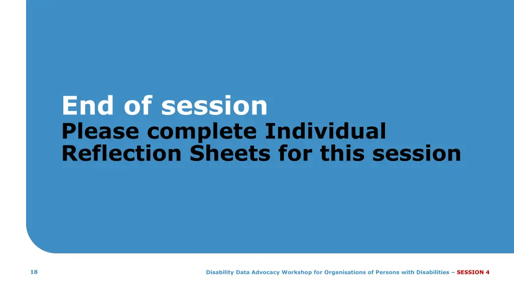 end of session please complete individual