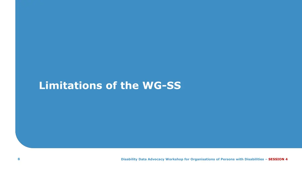limitations of the wg ss