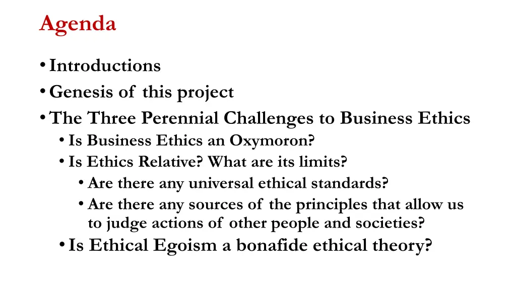 agenda