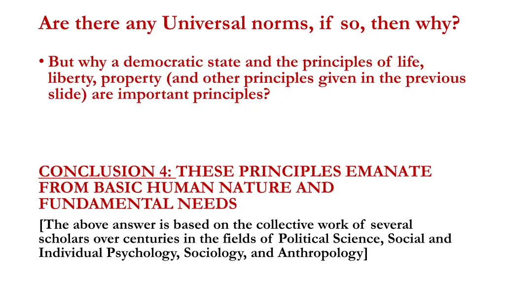 are there any universal norms if so then why 3
