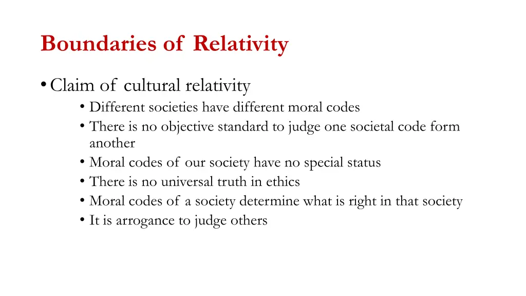 boundaries of relativity