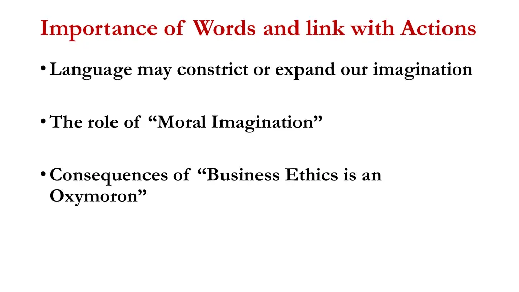 importance of words and link with actions 2