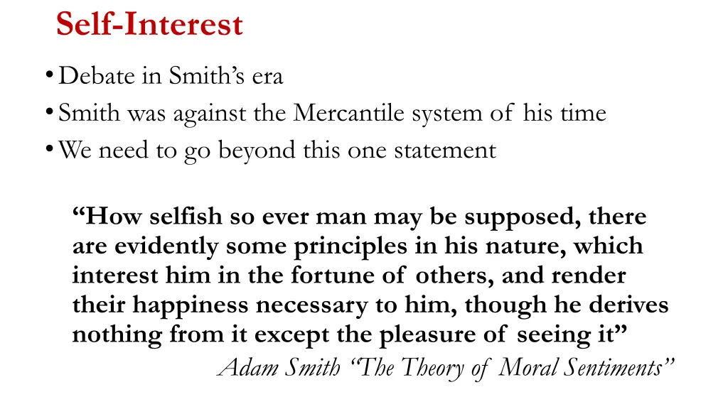 self interest 1