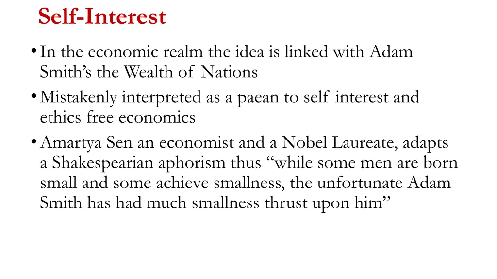 self interest