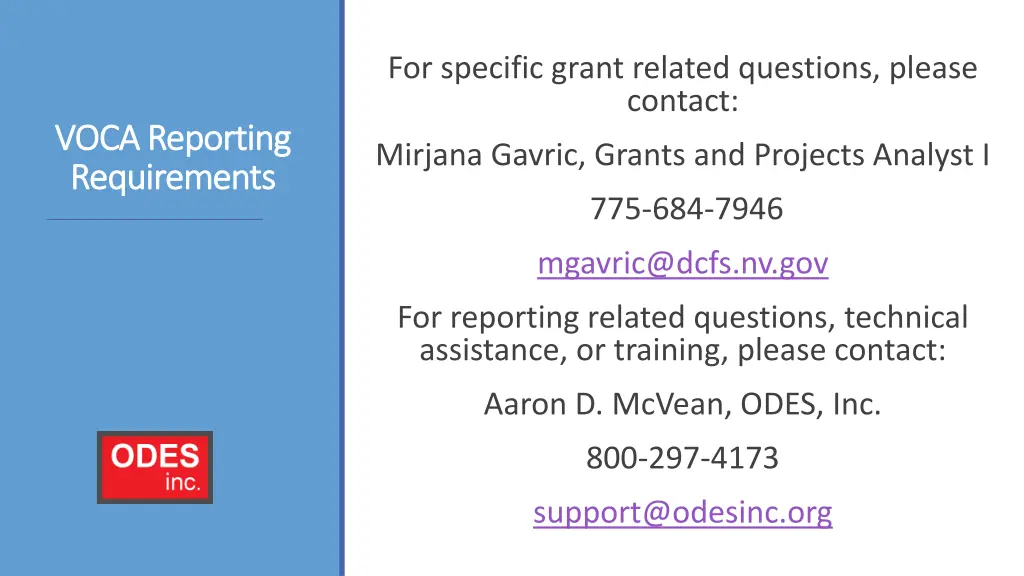 for specific grant related questions please