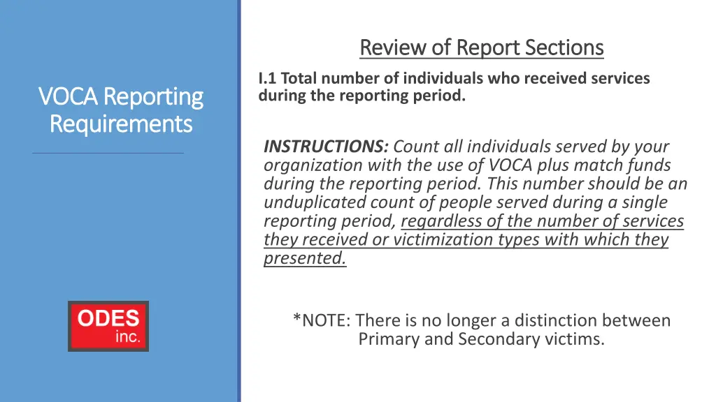 review of report sections review of report