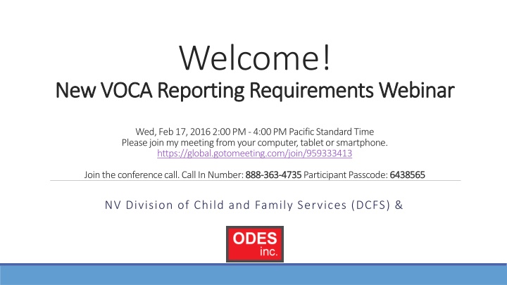 welcome voca reporting requirements webinar