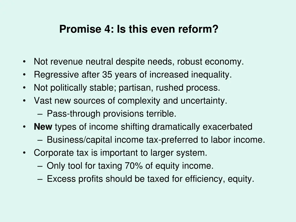 promise 4 is this even reform