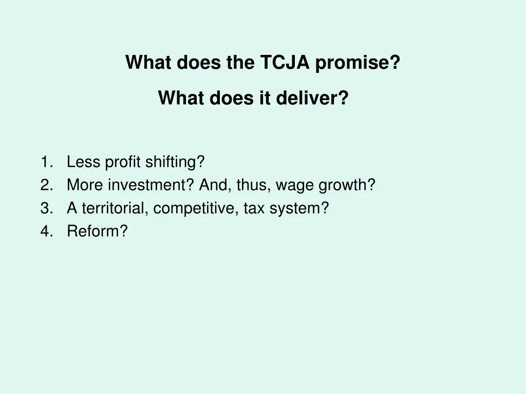 what does the tcja promise