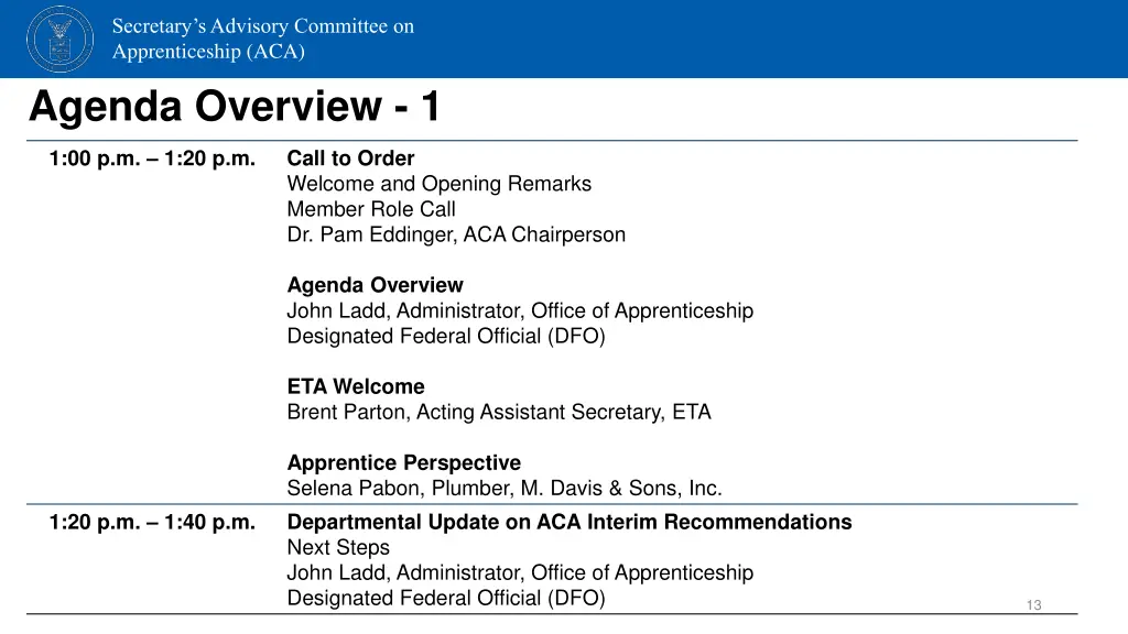 secretary s advisory committee on apprenticeship 11