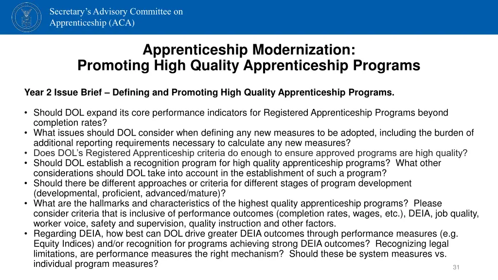 secretary s advisory committee on apprenticeship 29