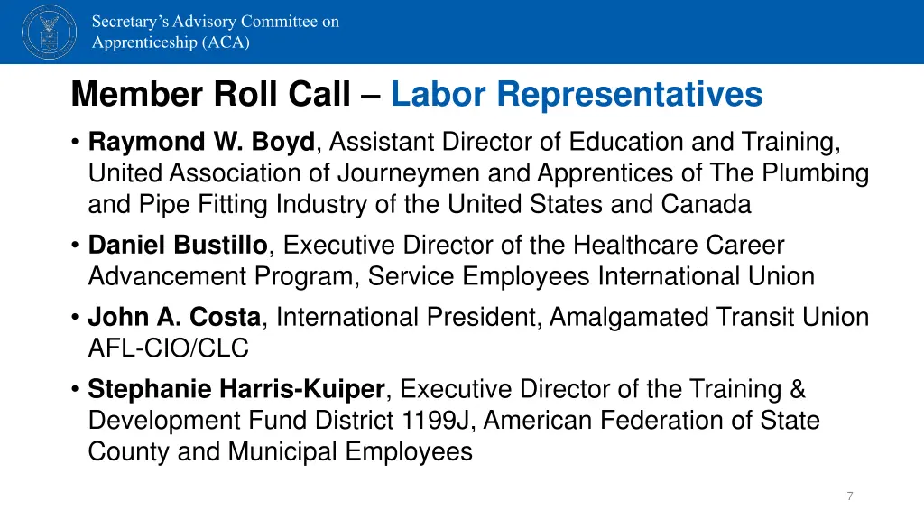 secretary s advisory committee on apprenticeship 5