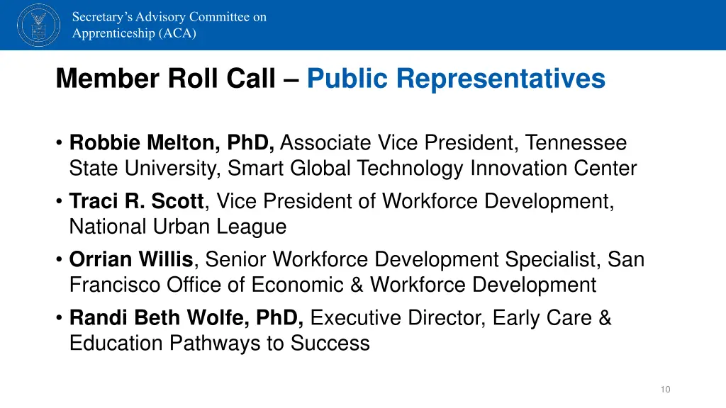 secretary s advisory committee on apprenticeship 8