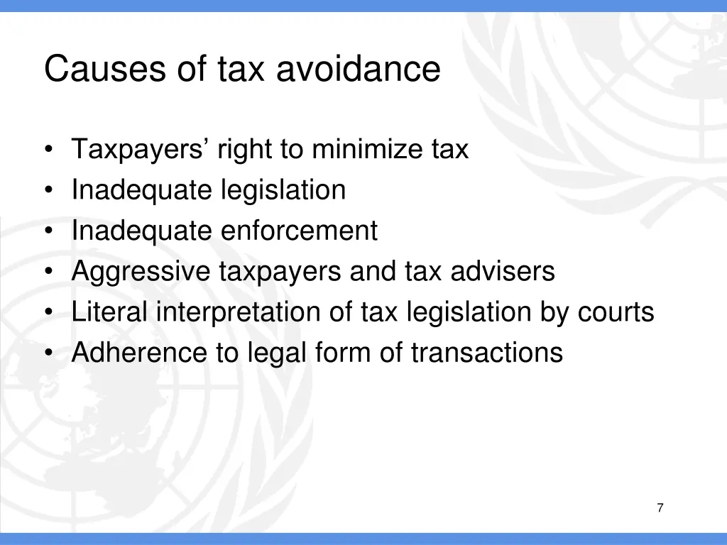 causes of tax avoidance