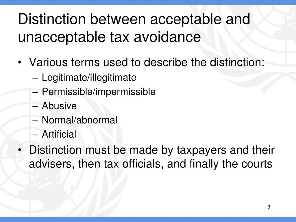 distinction between acceptable and unacceptable