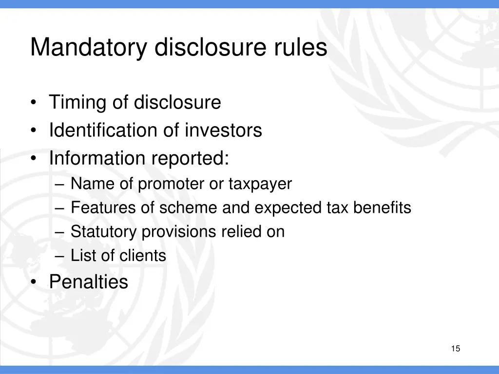 mandatory disclosure rules 2