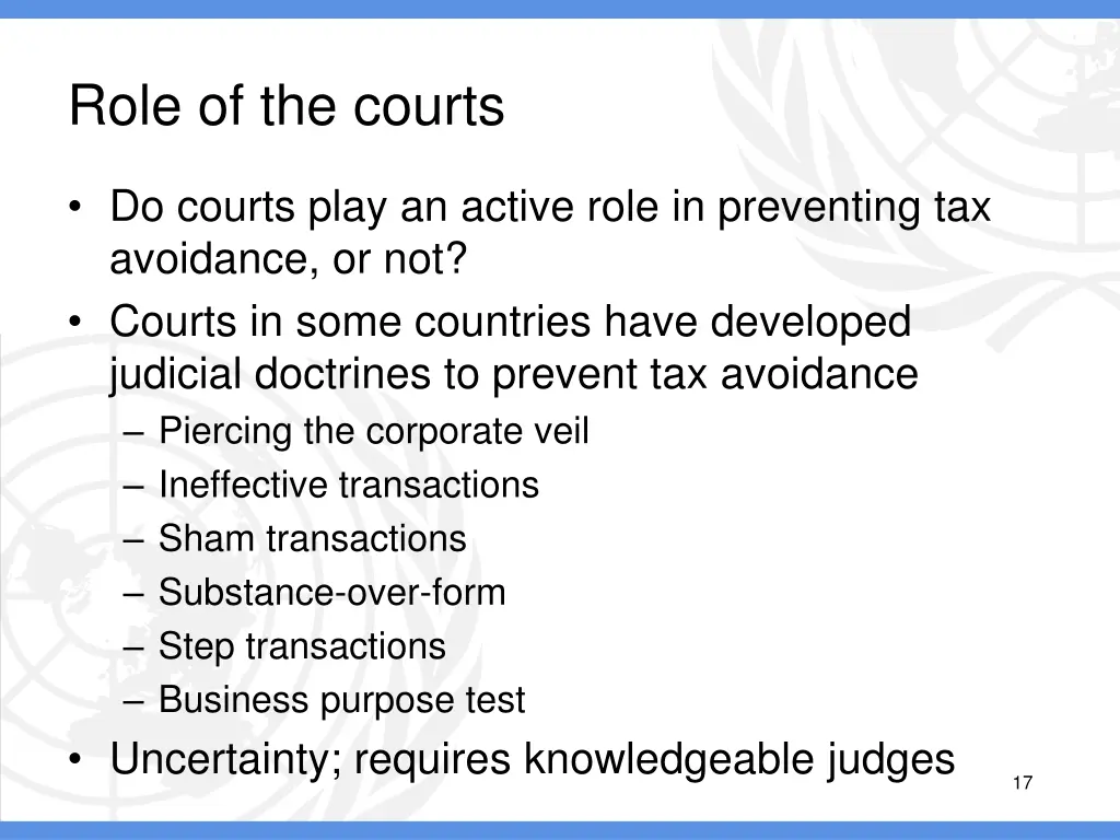 role of the courts