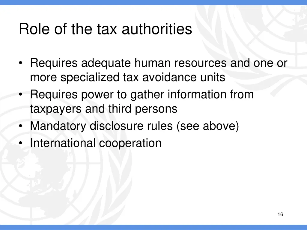 role of the tax authorities