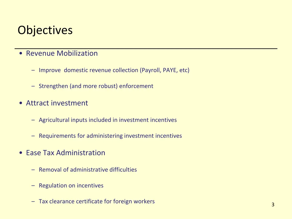 objectives