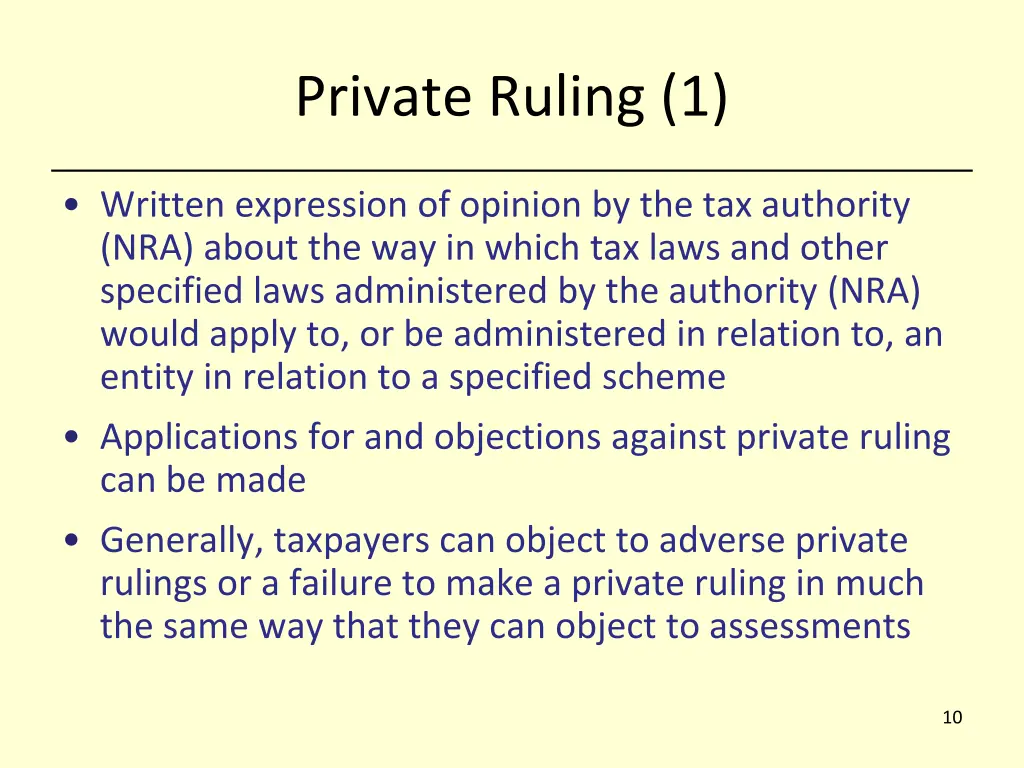 private ruling 1