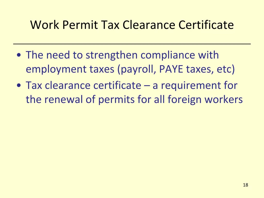 work permit tax clearance certificate