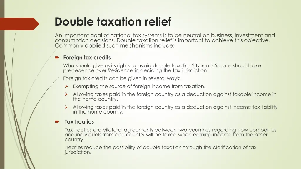 double taxation relief