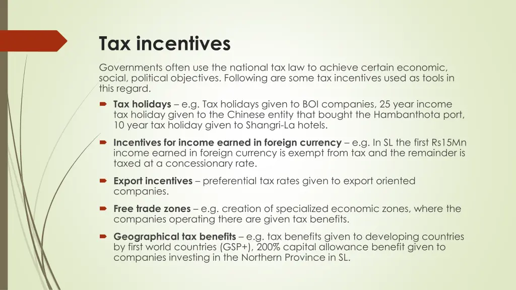 tax incentives