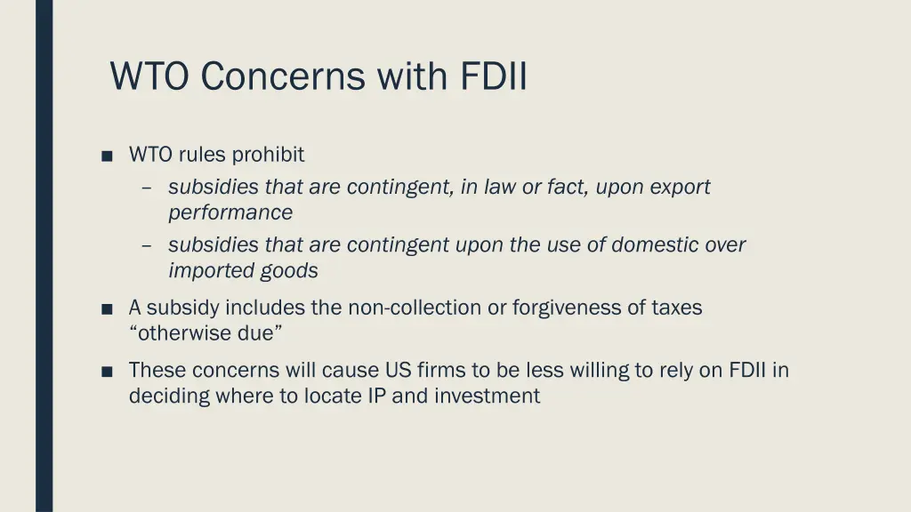 wto concerns with fdii