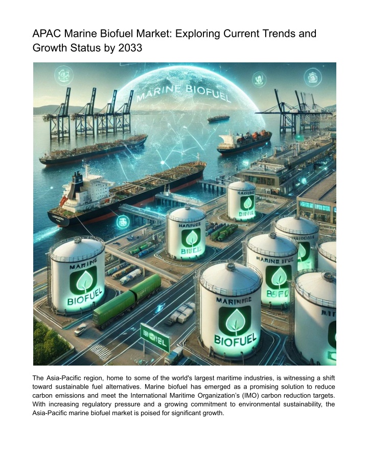 apac marine biofuel market exploring current