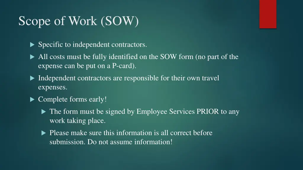 scope of work sow