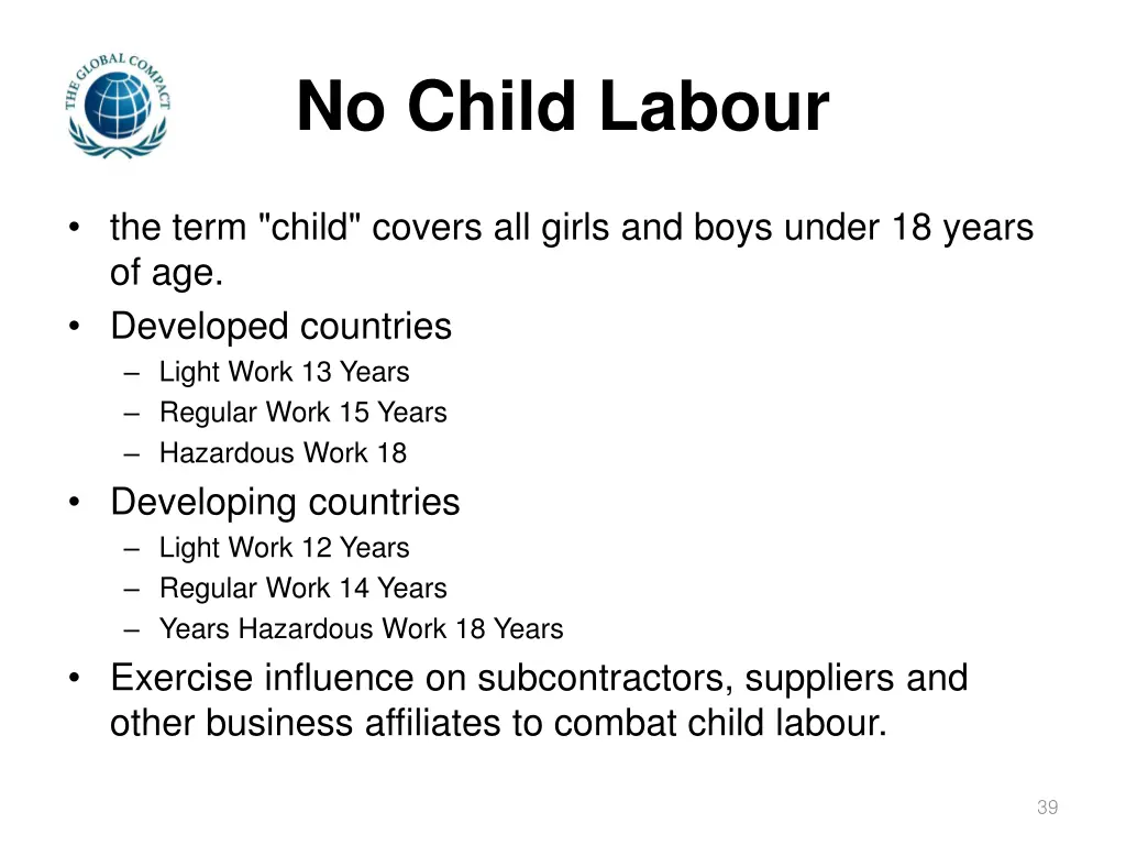 no child labour