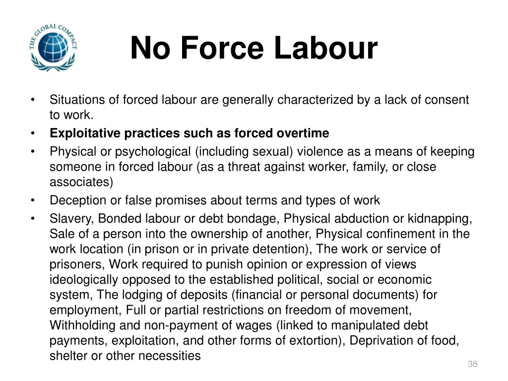 no force labour