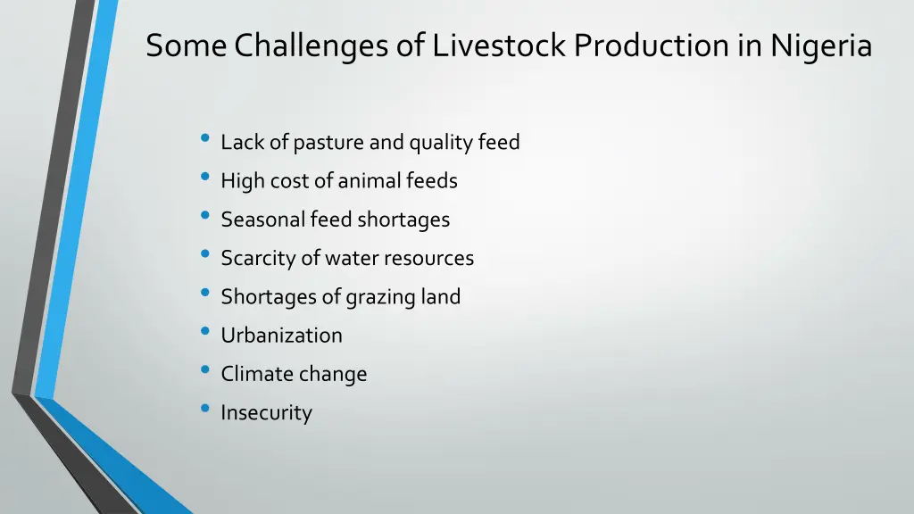 some challenges of livestock production in nigeria