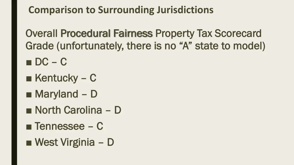 comparison to surrounding jurisdictions 3