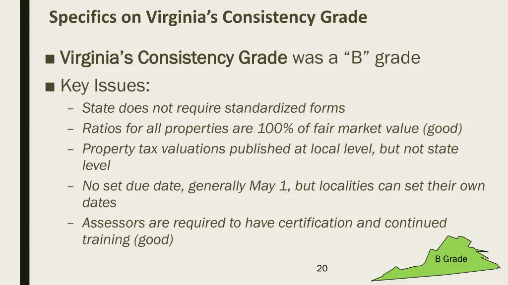 specifics on virginia s consistency grade